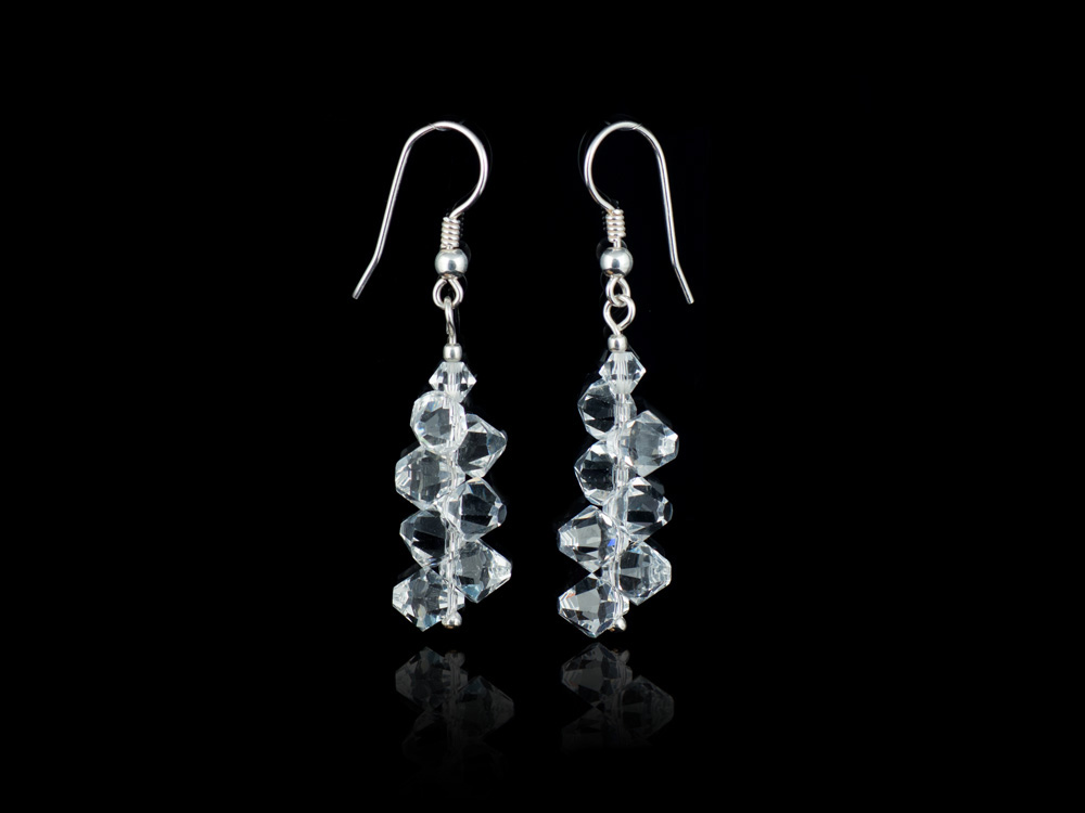 Strieborné náušnice Swarovski Engelke priehľadné