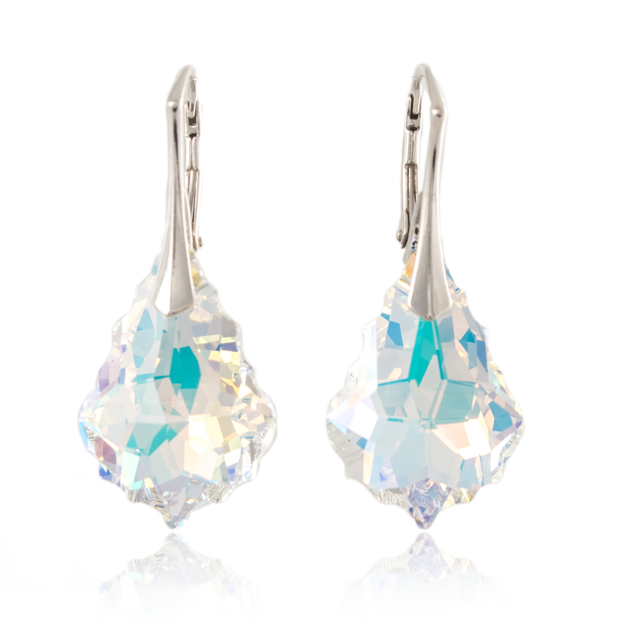 Swarovski strieborné barokové šumivé náušnice Engelke