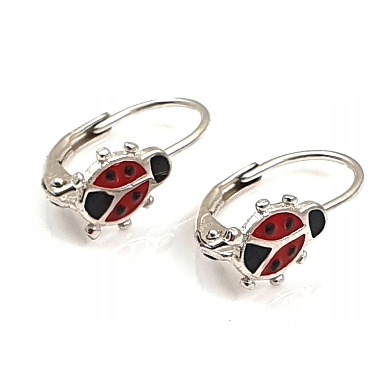 Strieborné náušnice pre detskú ladybug