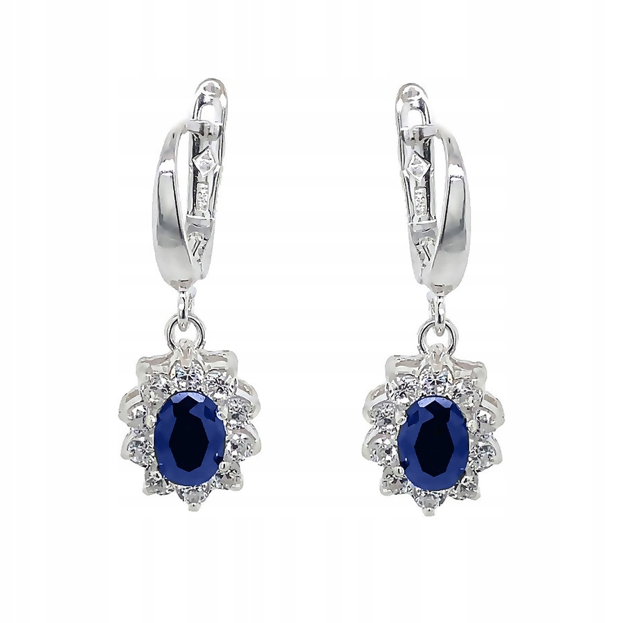 Strieborné náušnice PR. 925 Sapphire zirkónia