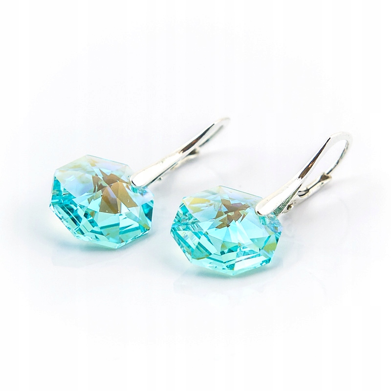 Strieborné náušnice z Kr. Swarovski Octagon Angblab