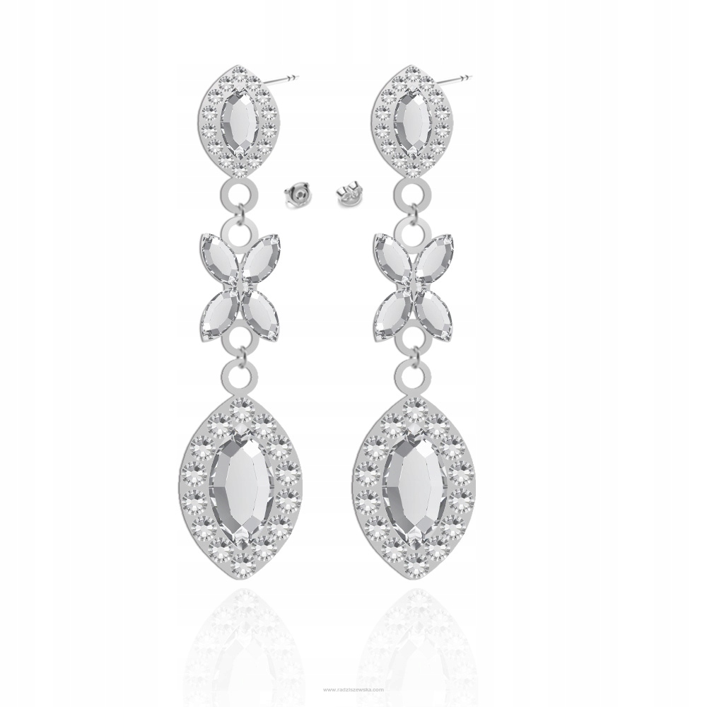 Strieborné náušnice s kryštálmi Swarovski