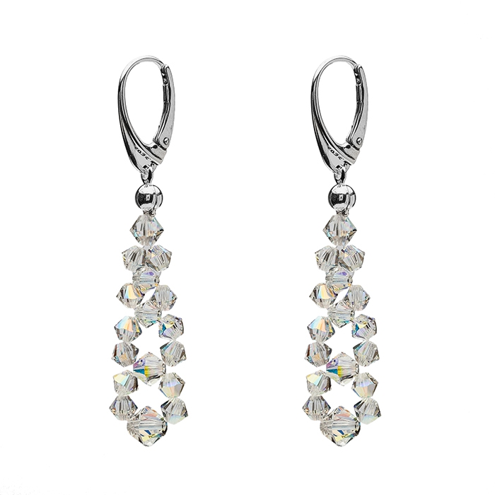Rhodiované náušnice Swarovski Elements