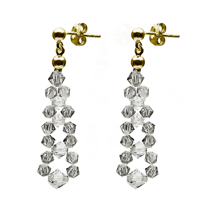 Pozlátené cvočkové náušnice Swarovski Elements
