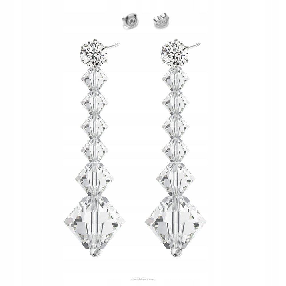 Náušnice s kubickými zirkónmi a kryštálmi Swarovski