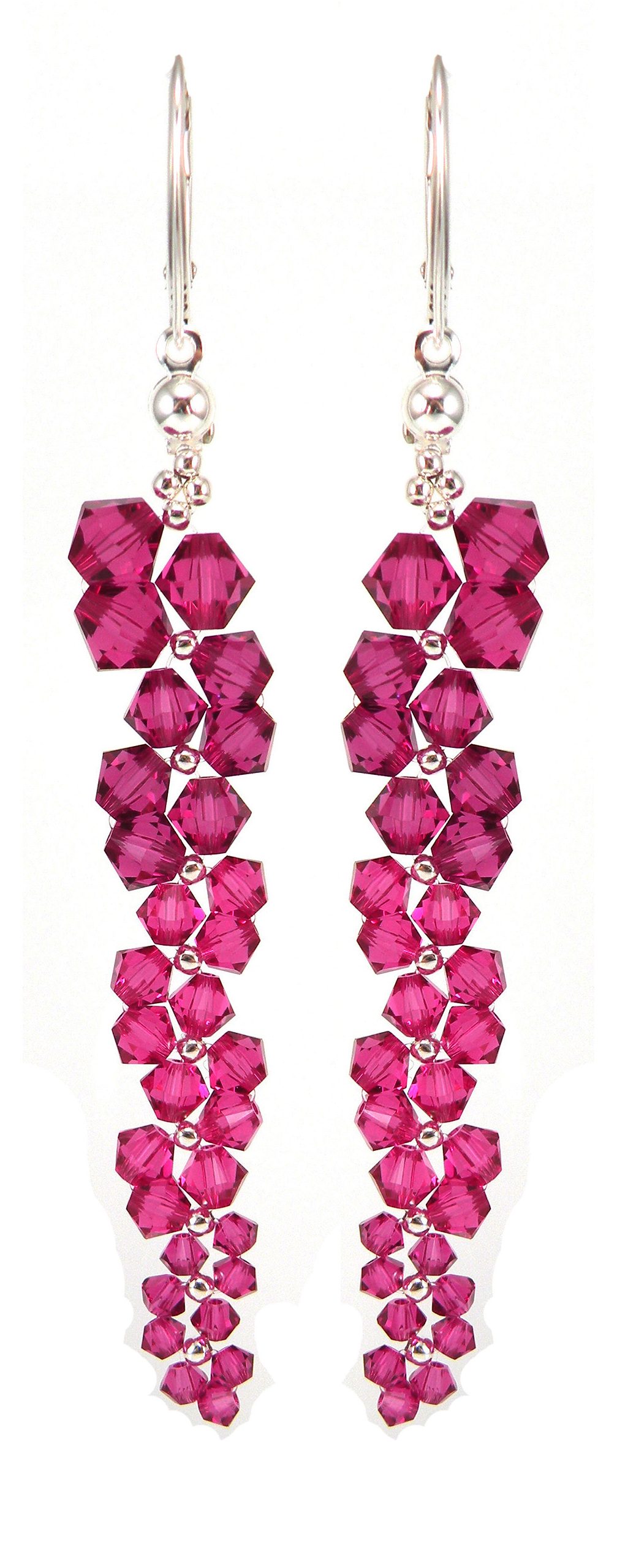 Náušnice kryštálov swarovski ružové dlhé
