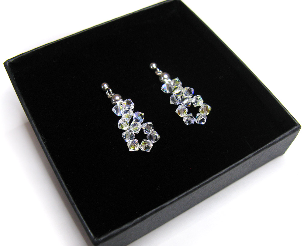 Náušnice vyrobené zo Swarovski Crystal AB
