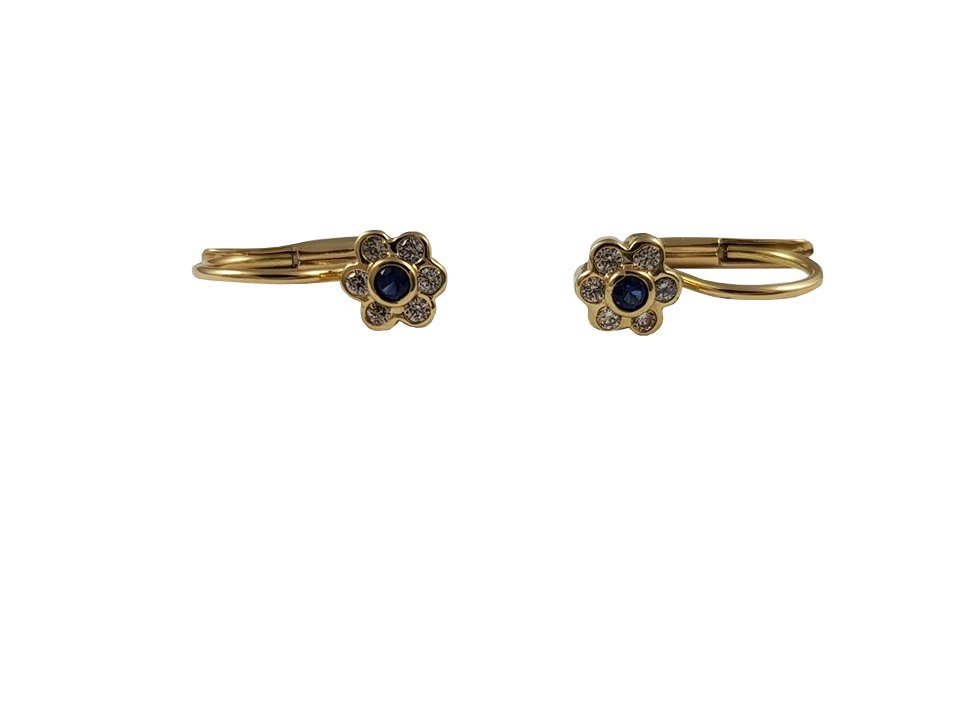 Náušnice pripevnili markízy Sapphire Zirconia Gold14k