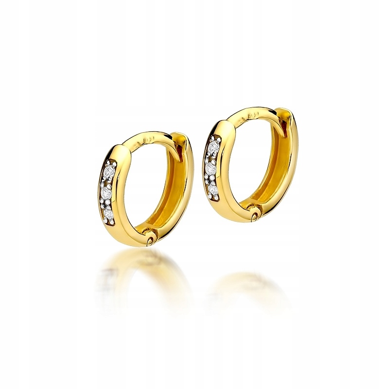 Zlaté náušnice 585 Diamonds 0,08Ct KO-235