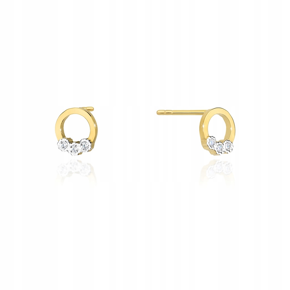 Zlaté náušnice 585 s diamantmi 0,05Ct CK-20