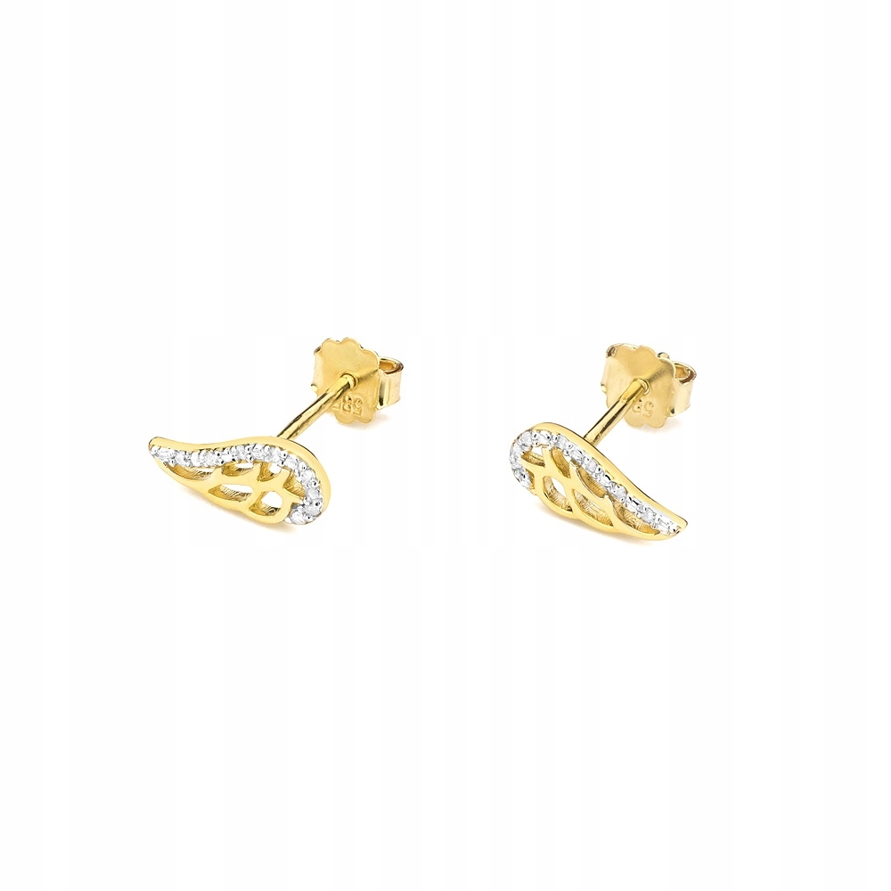 Zlaté náušnice 585 s diamantmi 0,06Ct CK-01