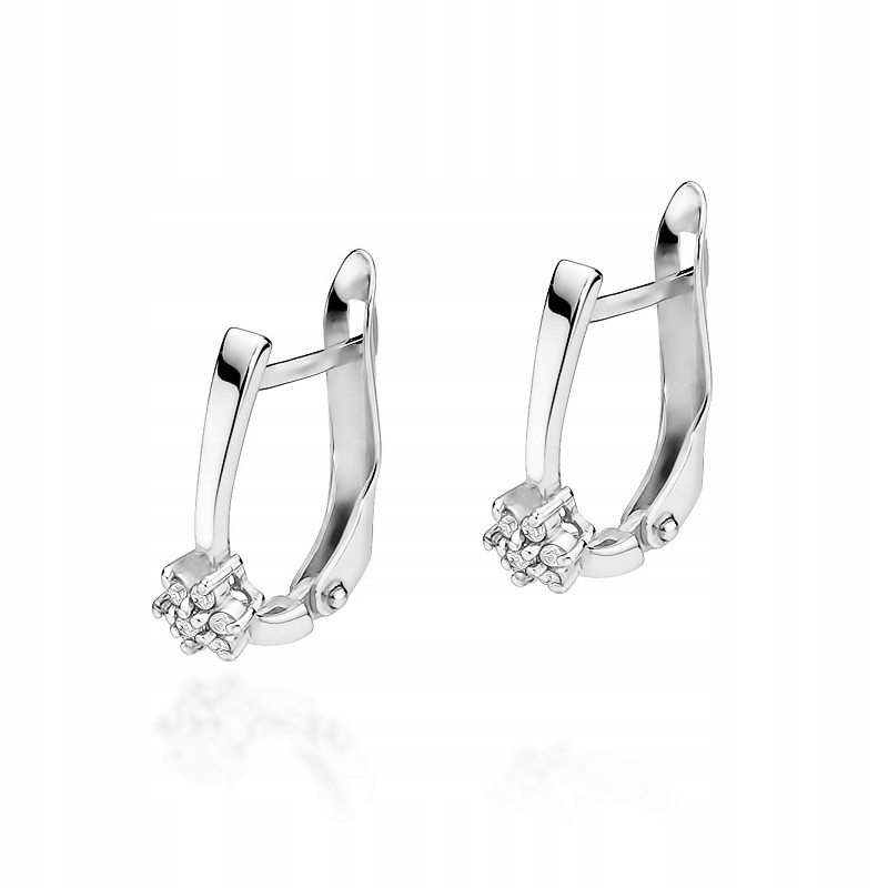 Zlaté náušnice 585 s diamantmi 0,12ct KO-16 Angie