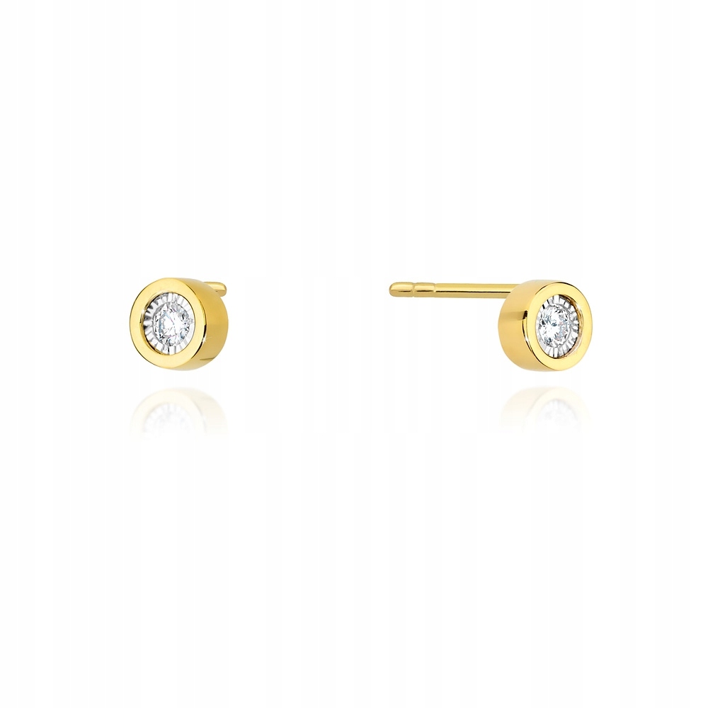 Zlaté náušnice 585 s diamantmi 0,16ct CK-16