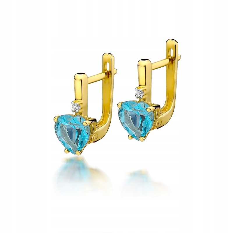 Zlaté náušnice 585 s Topaz 2.4ct Diamonds KO-2