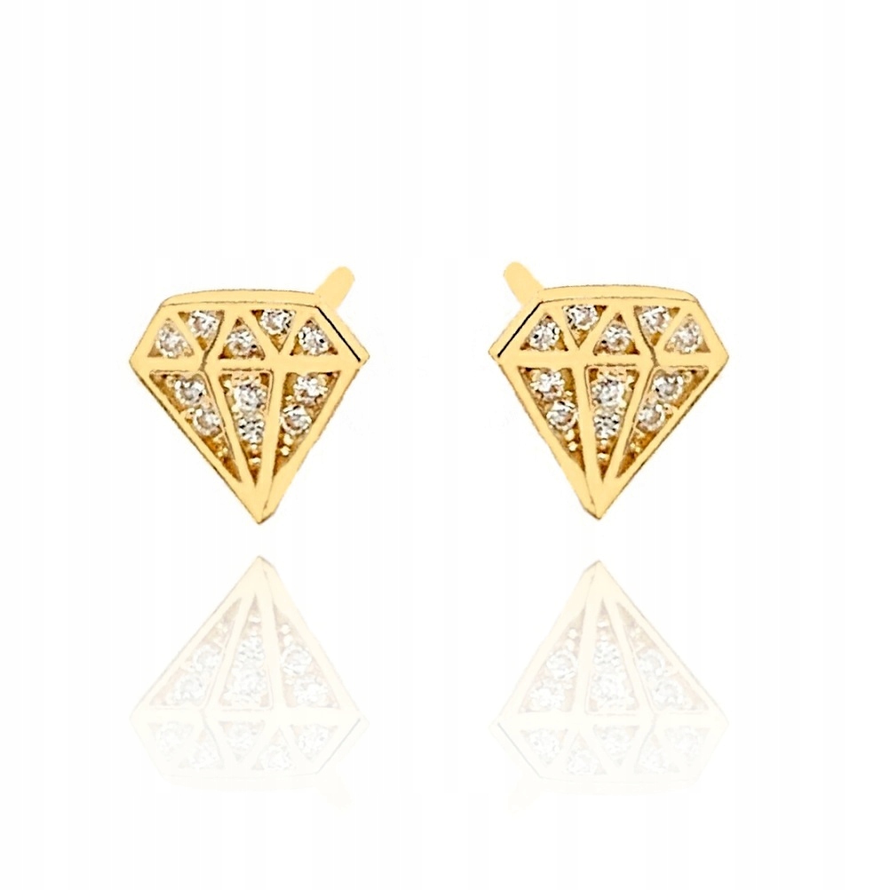 Zlaté náušnice DIAMONDS na cvočku pr 585