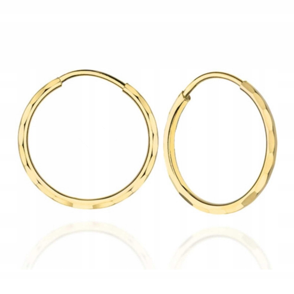 Zlaté náušnice CIRCLES 4,2 cm. 585