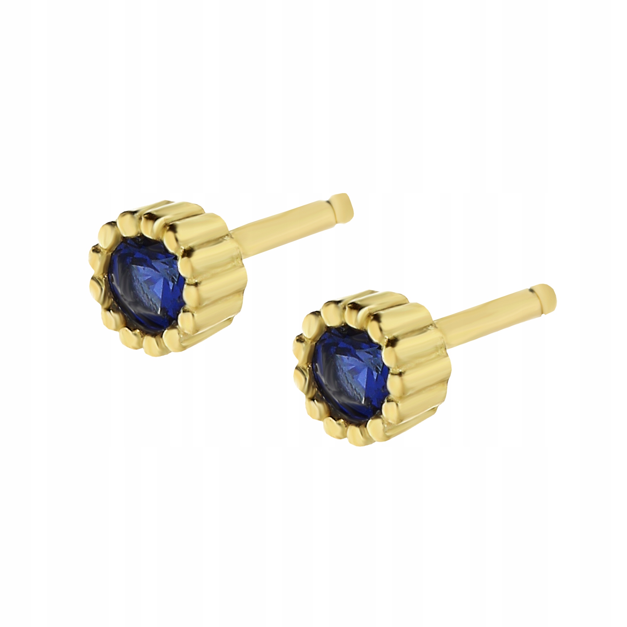 Zlaté náušnice Sapphire zirkon pokus 375 9k