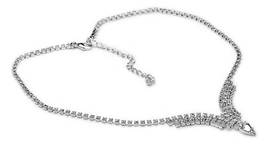 Striebro náhrdelník Choker Crystal Studniówka