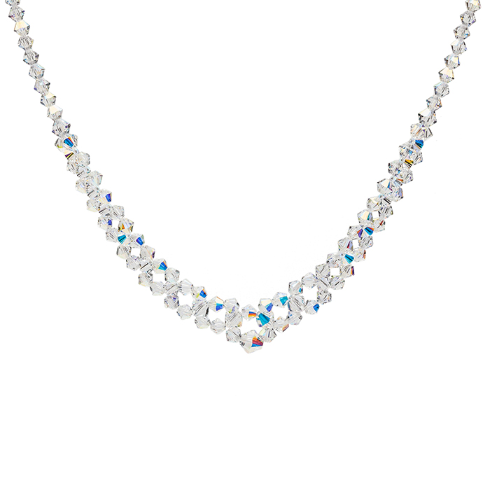 Náhrdelník z ružového pozlátenia Swarovski Elements