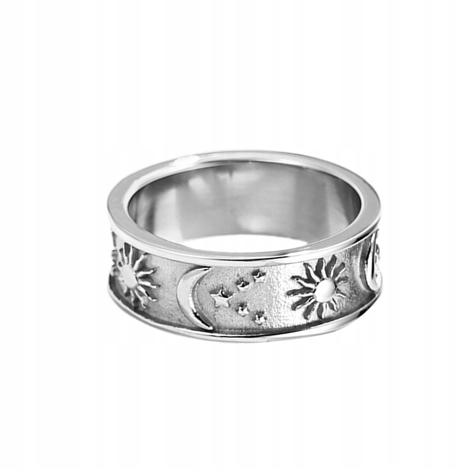 Oceľ US 8 -unisex Ring Star Moon Moon Sun Deco