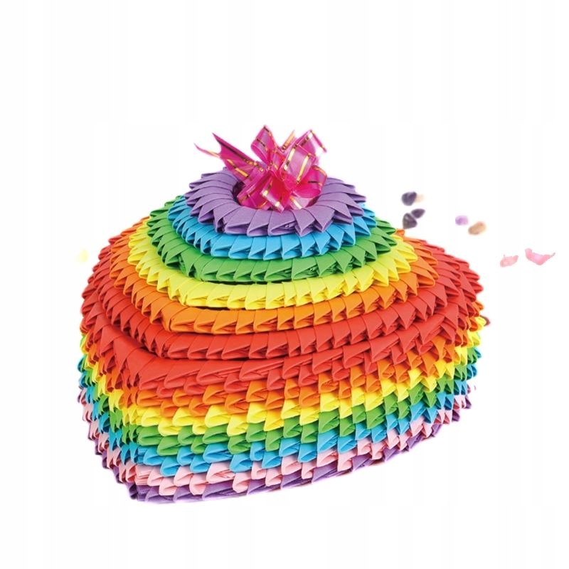 Dúhové farby malé 3d origami zložené z papiera