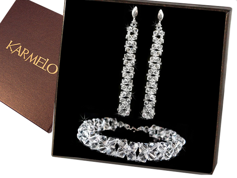 Sada svadobných šperkov s kryštálmi Swarovski KP41