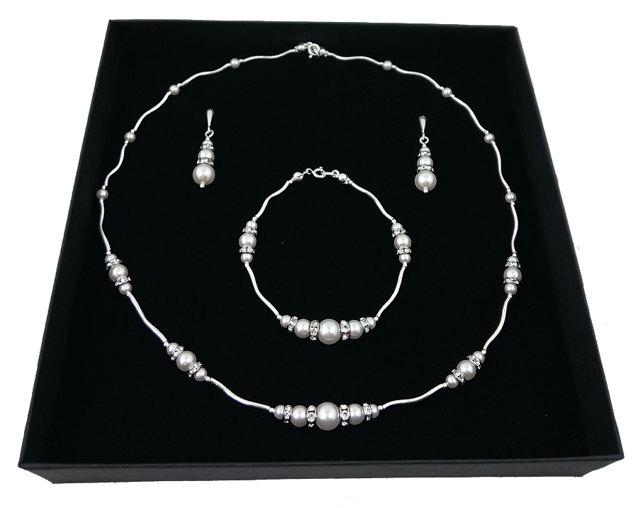 * Svadobná sada SWAROVSKI s perlami a zirkónmi 1633