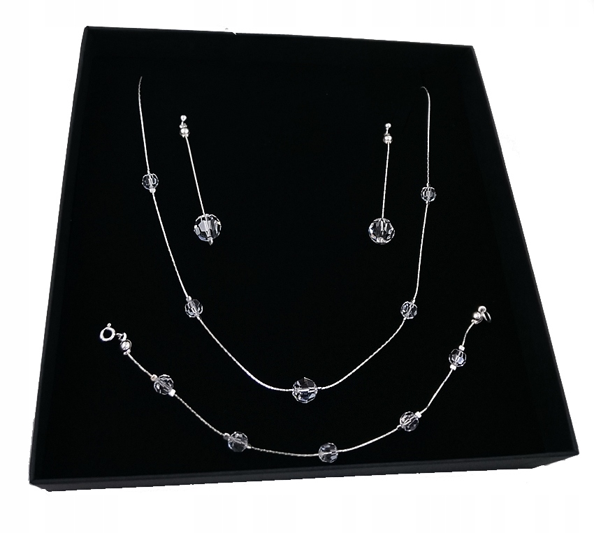 Strieborná SVADOBNÁ súprava s kryštálmi Swarovski 718