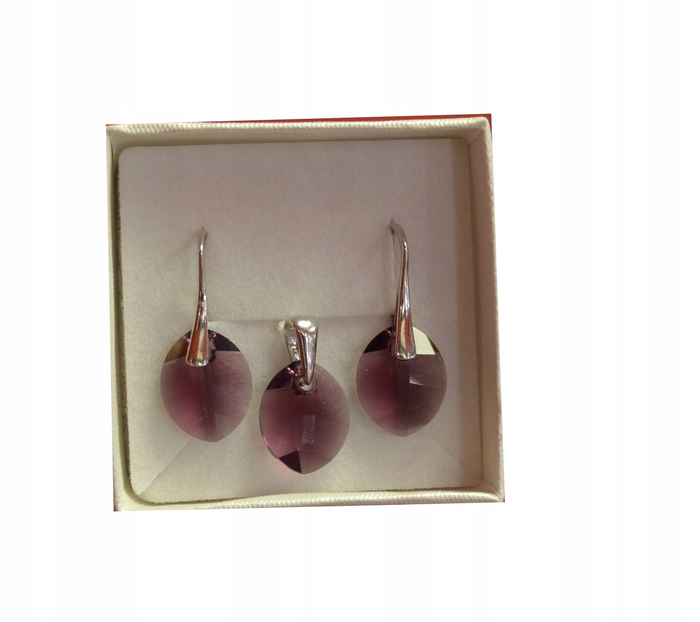 Sada Swarovski vo farbe fialová rhodiovaná 925 striebrom
