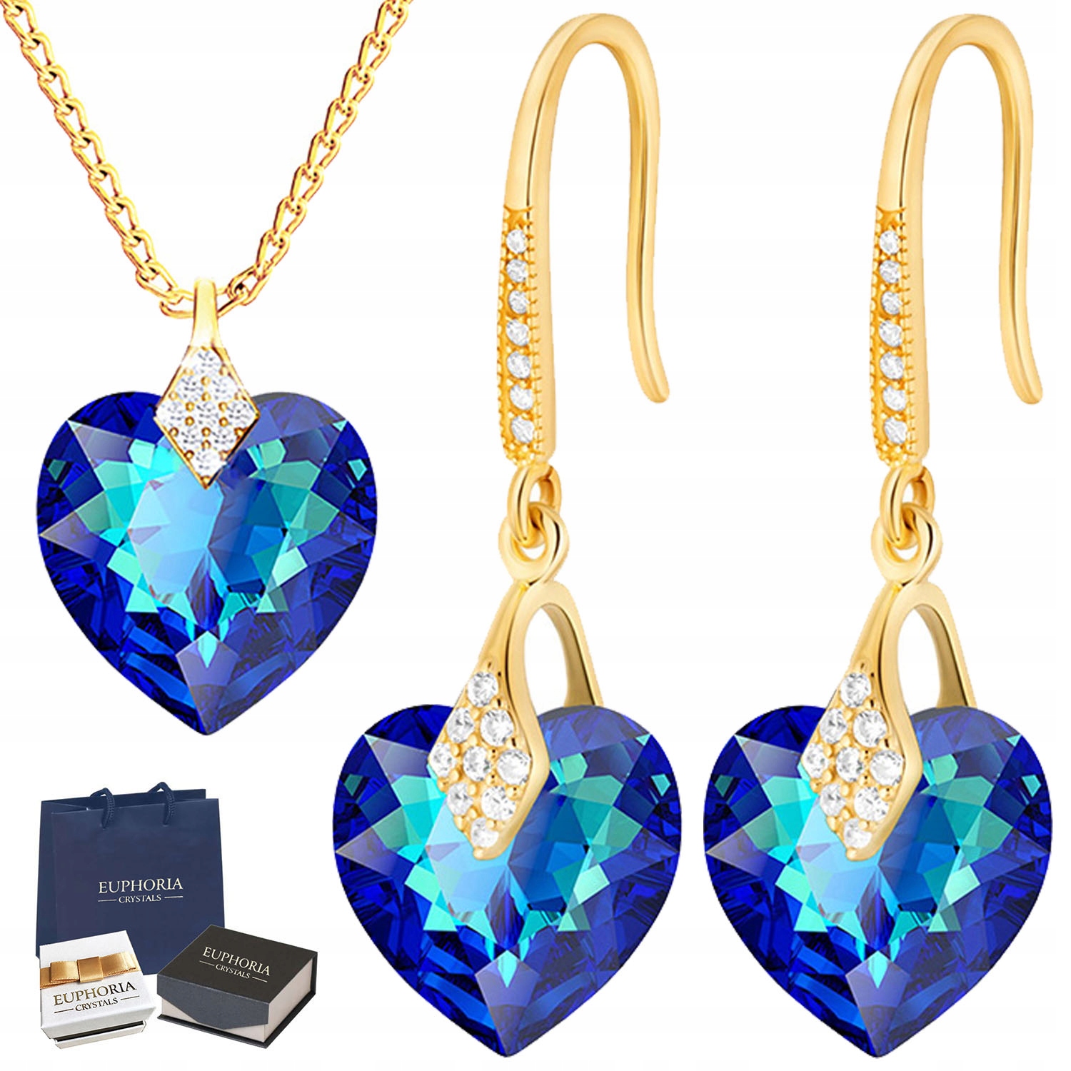 Sada darčekov Golden Hearts Swarovski Silver Hit