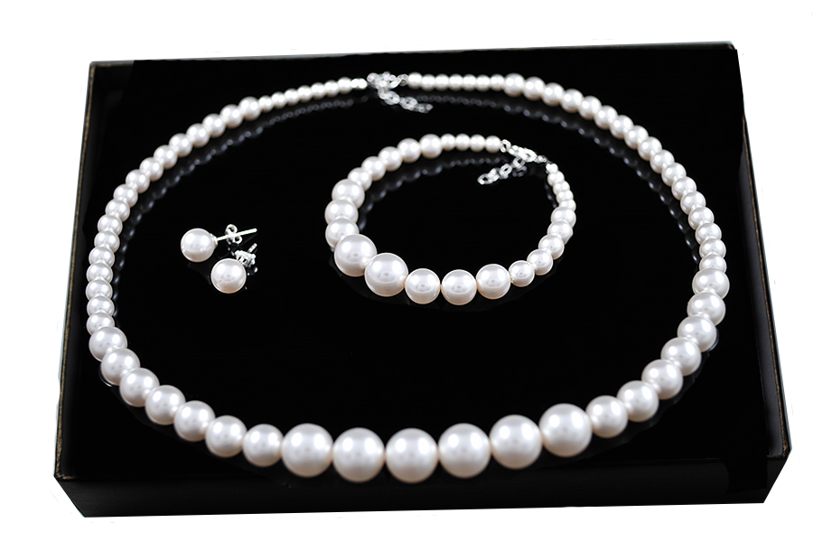 Sada svadobných obrúčok SWAROVSKI, striebro a perly, darček