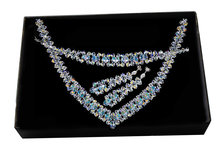 Svadobná sada Swarovski, strieborná svadba KP13 AB HIT