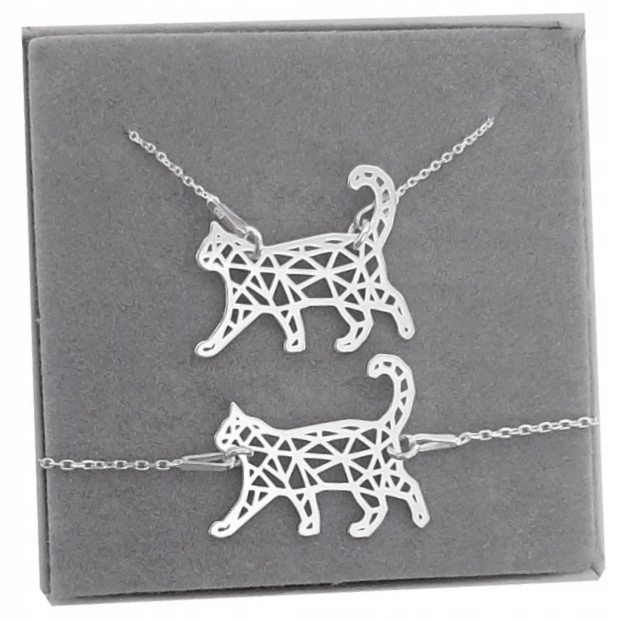Set Cat Origami Celebrity Silver 925