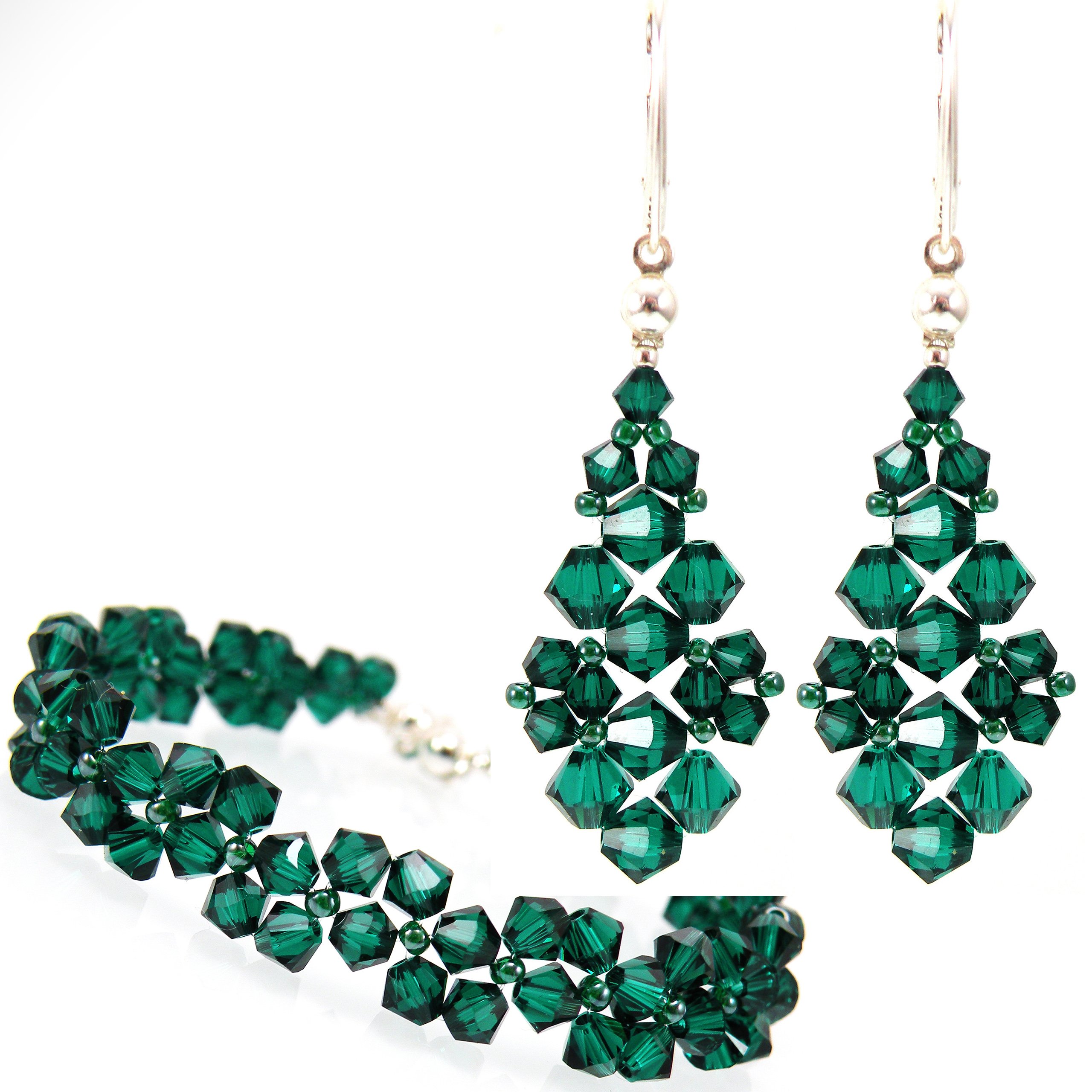 Sada Swarovski Green Emerald Crystals