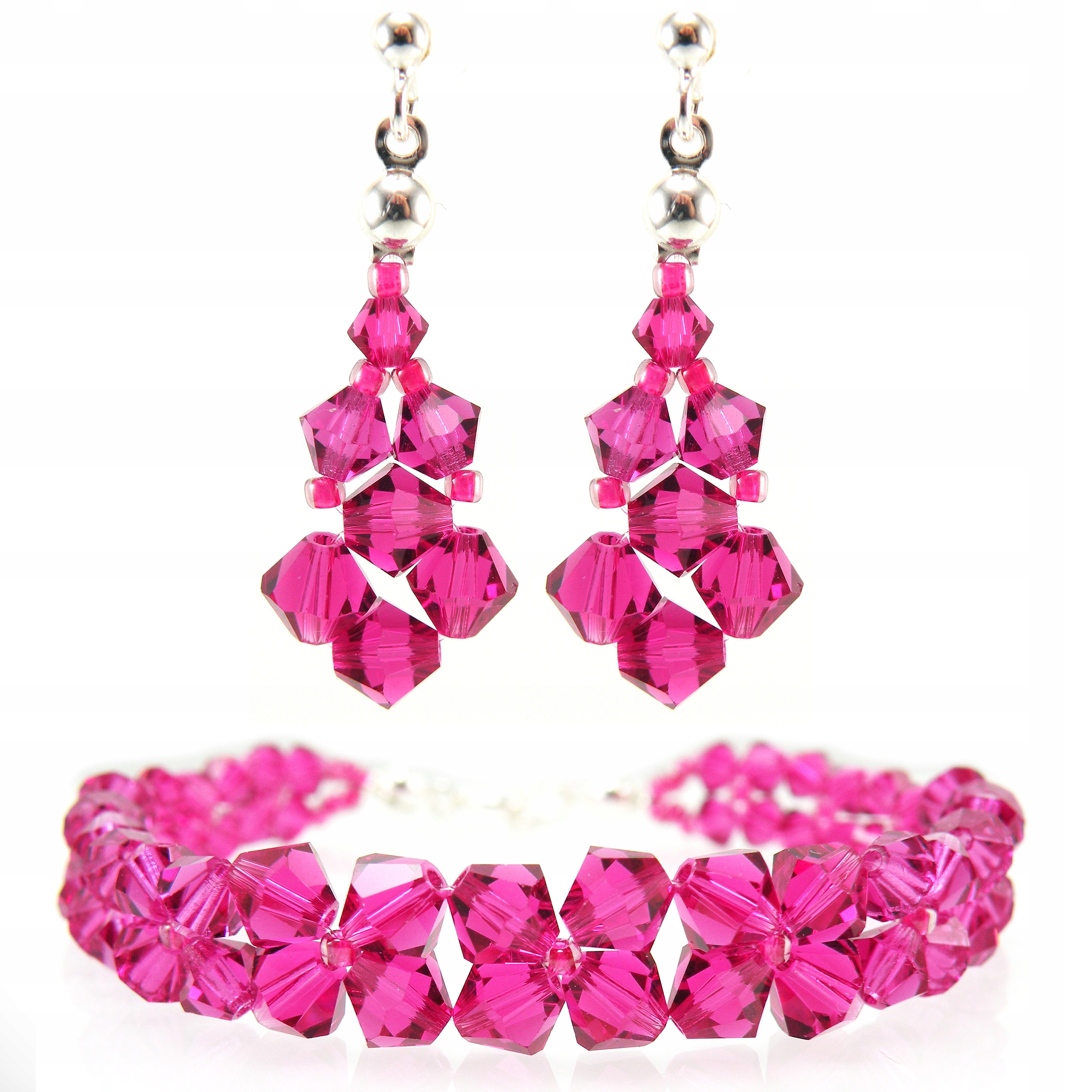 Sada ružových kryštálov Fuchsia