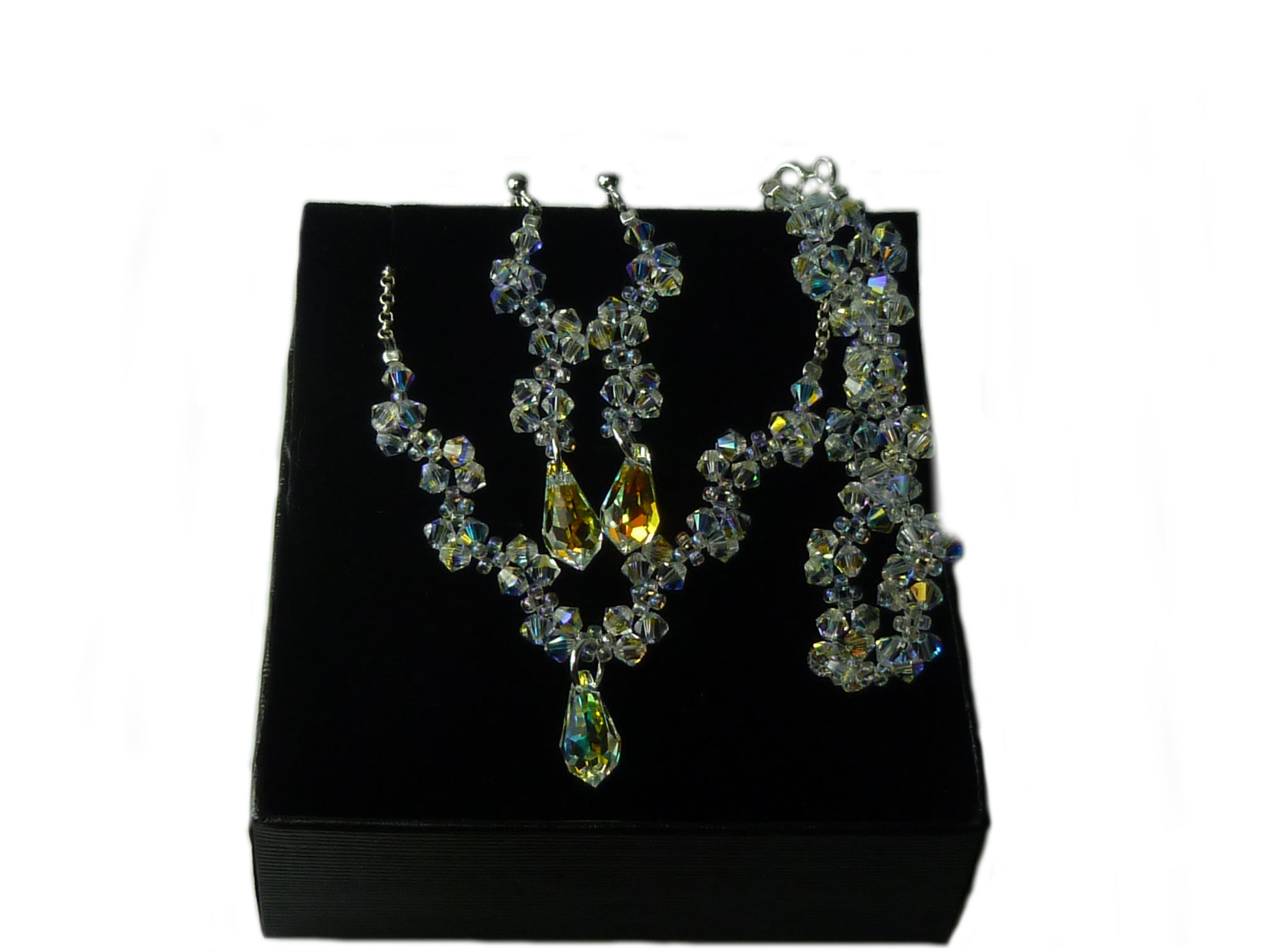 Svadobná sada Swarovski CRYSTAL AB TEARS 15m s342
