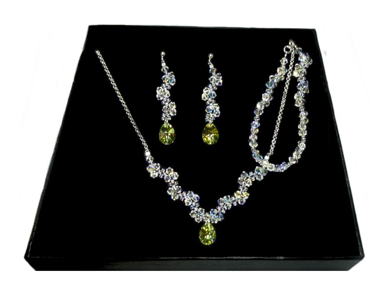 Svadobná sada Swarovski CRYSTAL AB PEAR 12m s342