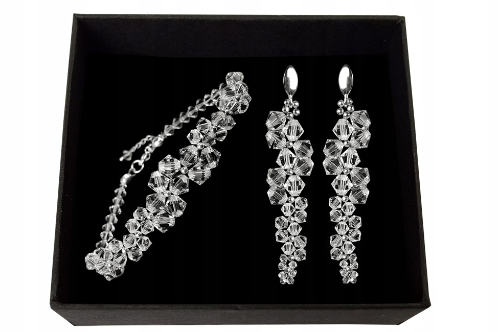 Sada svadobných šperkov zo svadobných šperkov Swarovski crystal