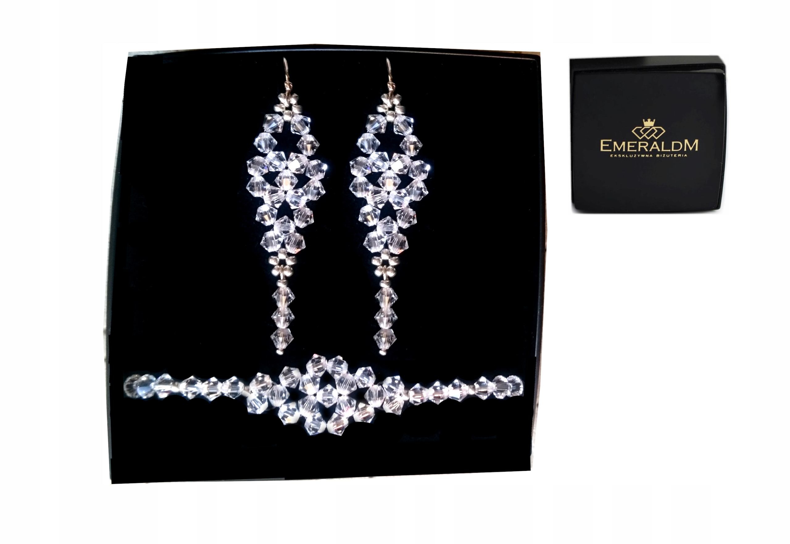 Sada svadobného náramku s náušnicami swarovski