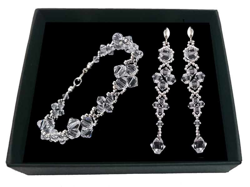 Strieborná svadobná súprava z Swarovski Crystals 1933