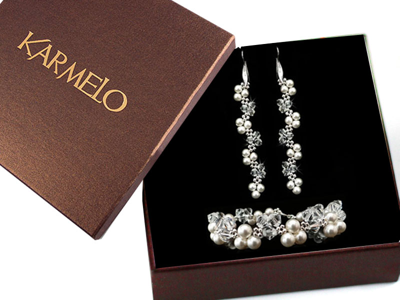 Svadobná sada s kryštálmi Swarovski a perlami