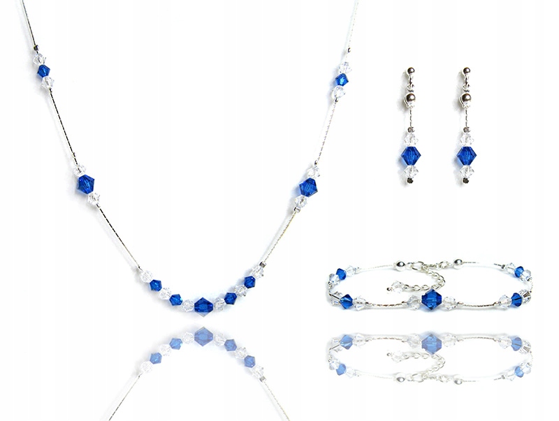Svadobná sada vyrobená z krištáľov Swarovski Crystal Blue