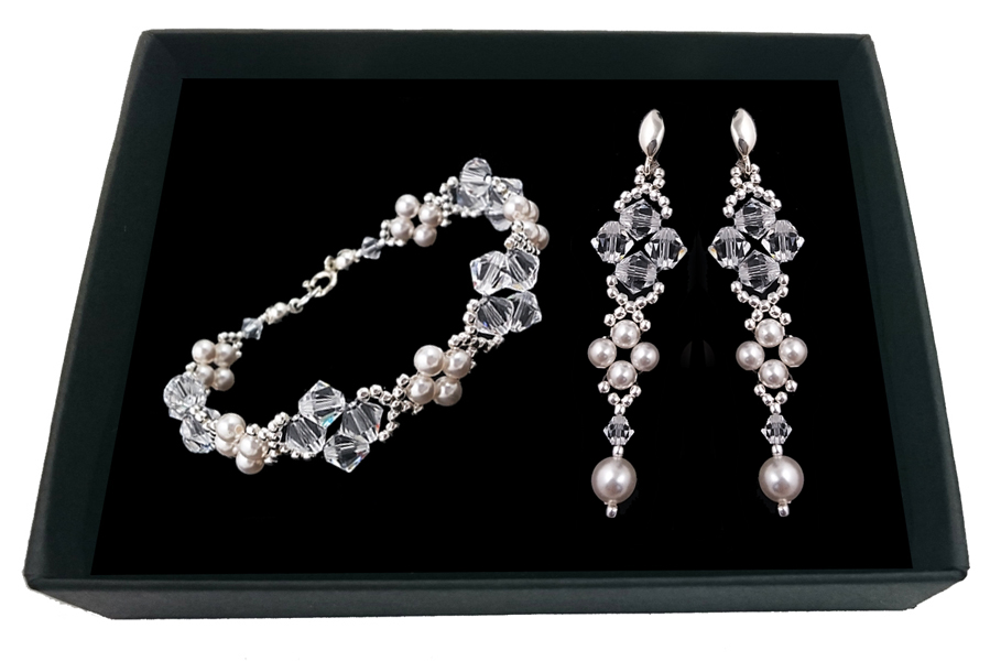 Svadobná súprava z kryštálov a perly Swarovski 1927