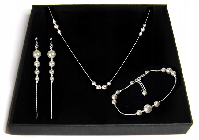 Svadobná sada vyrobená z perál Swarovski White