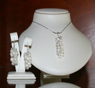 Strieborná PearlCrystal 1 sada SWAROVSKI -10%