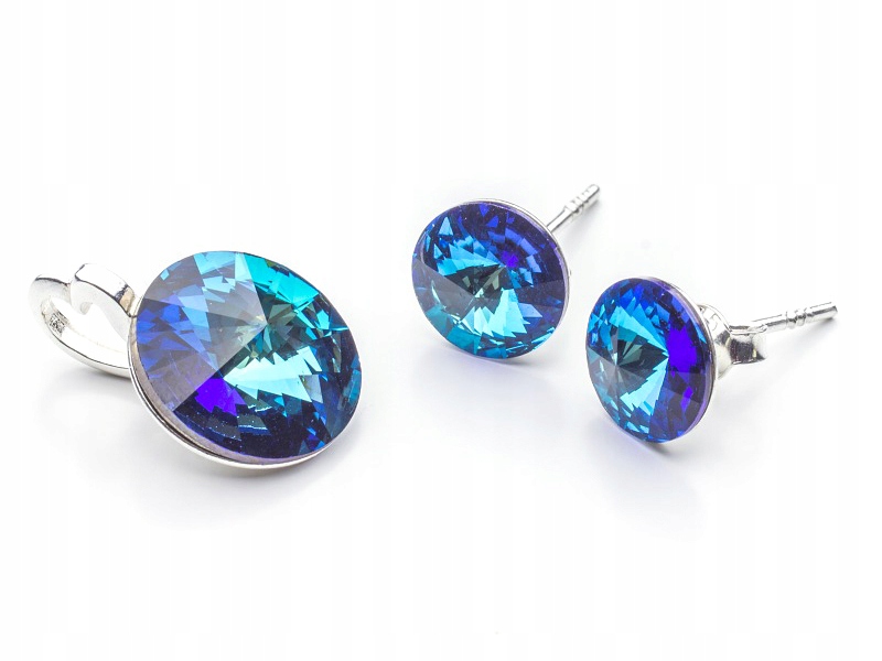 Sada strieborných náušníc prívesok z Kr. Swarovski