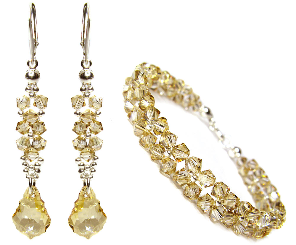 Sada vyrobená z kryštálov Swarovski 365 Golden