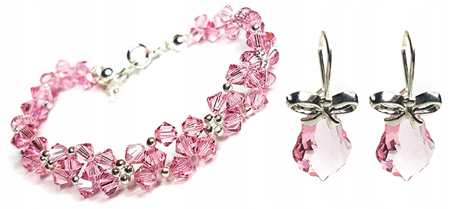 Sada vyrobená z kryštálov Swarovski Light Rose