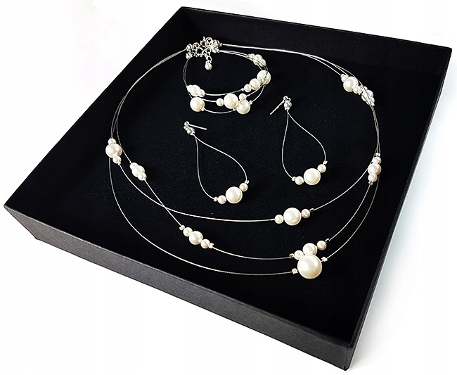 Sada perál Swarovski White, biele perly