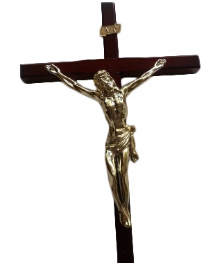 Drevený drevený kríž tmavý H45 cm - 36591